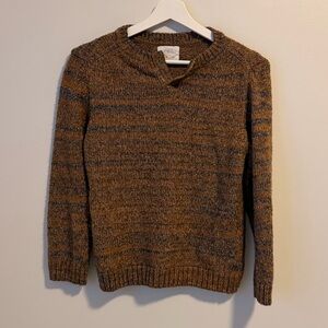 Zara Brown Textured Crew Sweater
